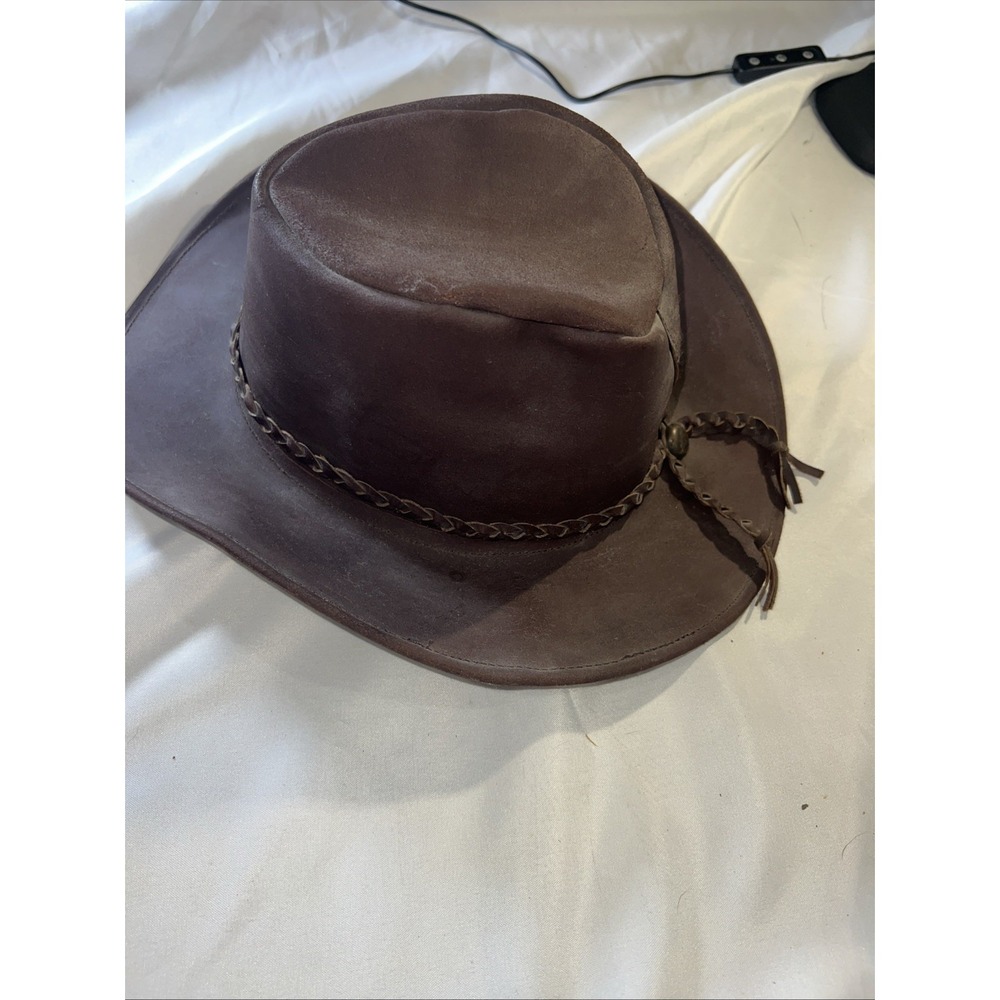 Leather Unisex Xl Hat Very Old Unique Crocodile Dundee Style
